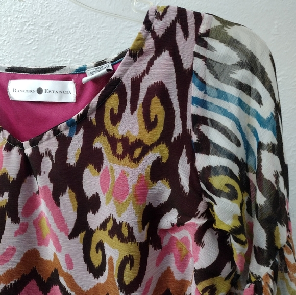 Rancho estancia blouse,multicolor size large - Picture 3 of 4